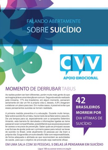 Cartilha Falando Abertamente sobre Suicídio.